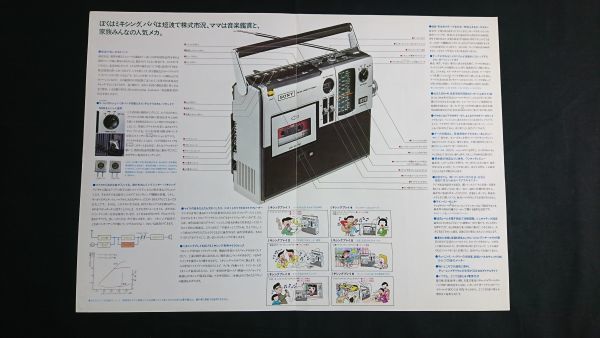 【昭和レトロ】『SONY(ソニー)FM/AM ステレオラジオカセット stereo 1760(CF-1760) カタログ 1975年10月』ソニー株式会社/ラジカセ_画像3