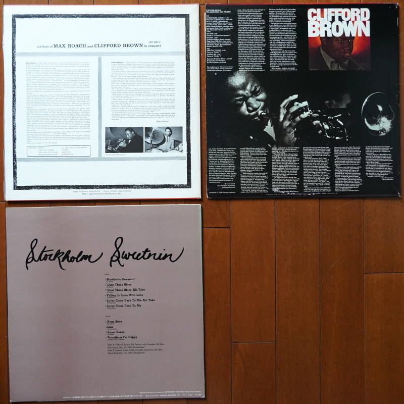 レコード　Clifford Brown のライブとストックホルムでの録音盤　３枚_画像2