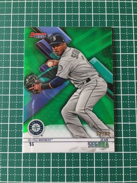 即決のみ！★TOPPS MLB 2018 BOWMAN'S BEST #44 JEAN SEGURA【SEATTLE MARINERS】ベースカード 99枚限定 リフラクター パラレル 18★_画像1