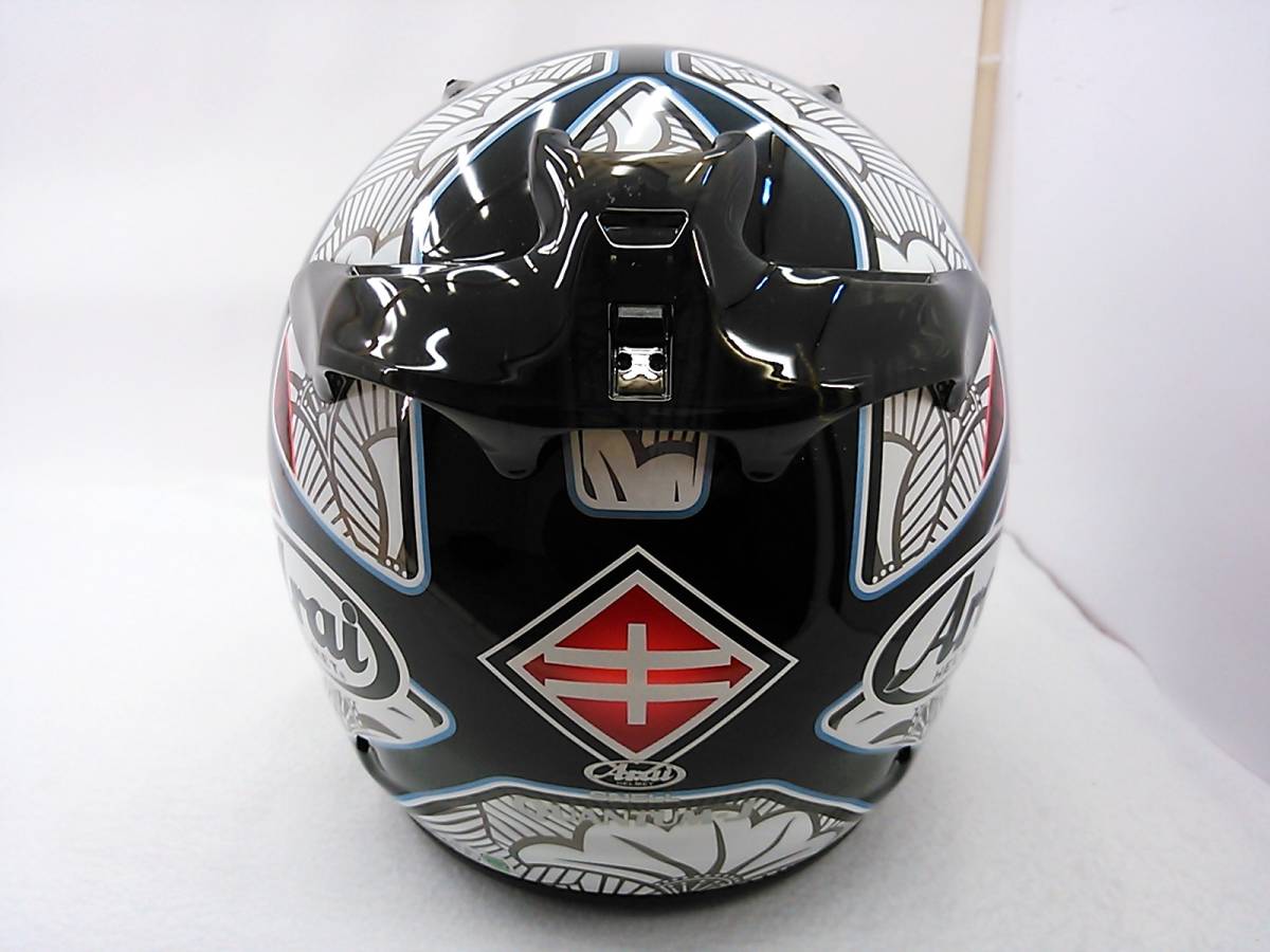 【送料無料】良品 Arai アライ QUANTUM-J クアンタムJ NAKANO ナカノ Mサイズ スモークシールド付き 中野真矢 フルフェイスヘルメット_画像4