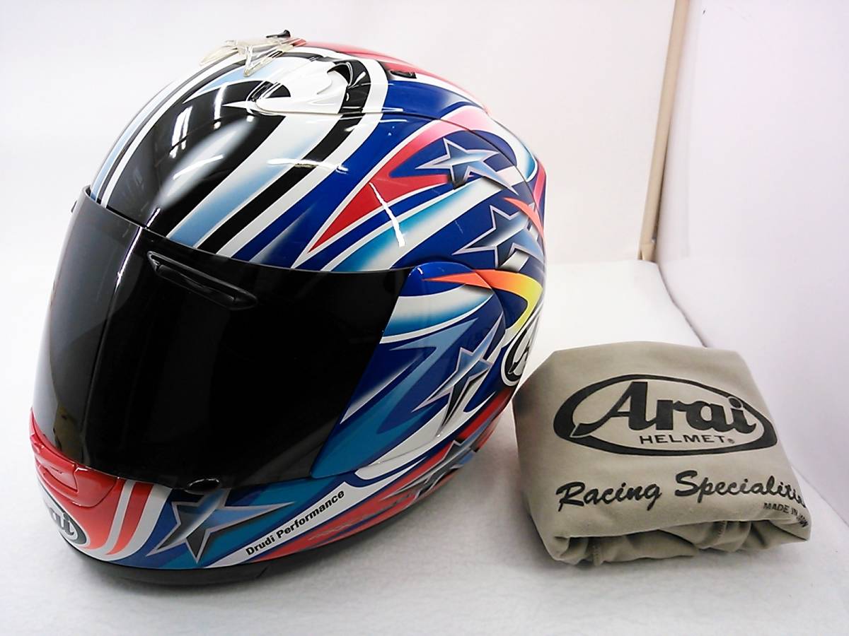 【送料無料】Arai アライ RX-7 RR4 NAKANO ナカノ Mサイズ スモークシールド付き 中野真矢 フルフェイスヘルメット_画像1