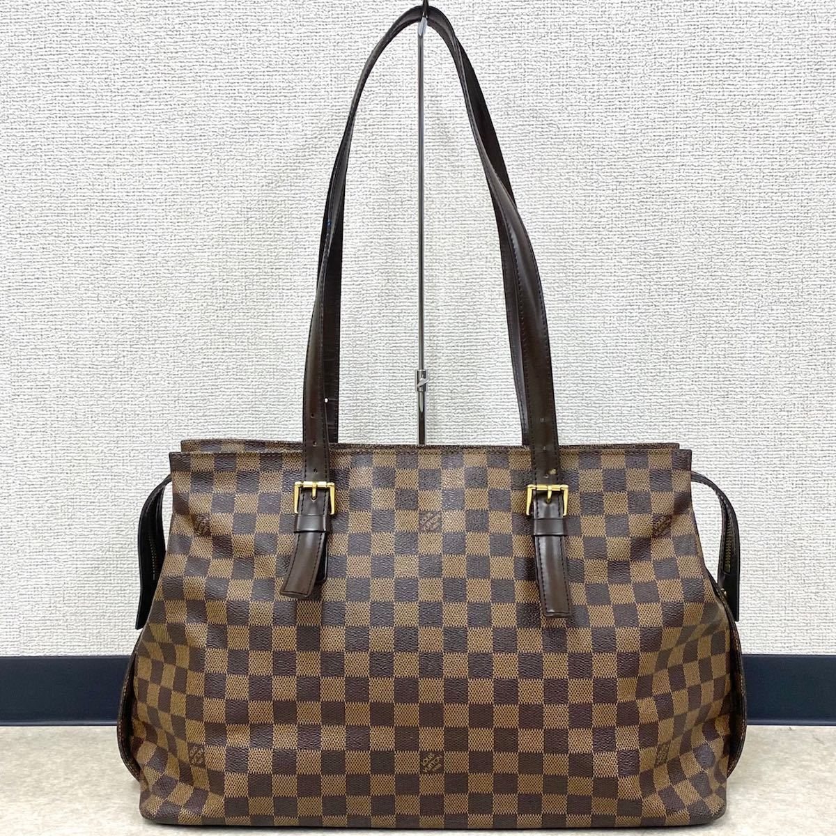 ☆1円スタート☆LOUIS VUITTON ダミエ チェルシー N51119 シリアルTH0015 トートバッグ ショルダー ルイヴィトン ブラウン RK_画像1