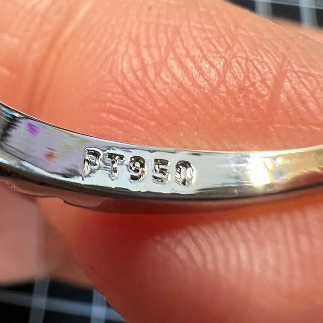 A577 匿名配送 指輪 レディース ハーフエタニティーリング ジルコニア pt950 刻印あり シルバー フリーサイズ サイズ調節可能 上品の画像9