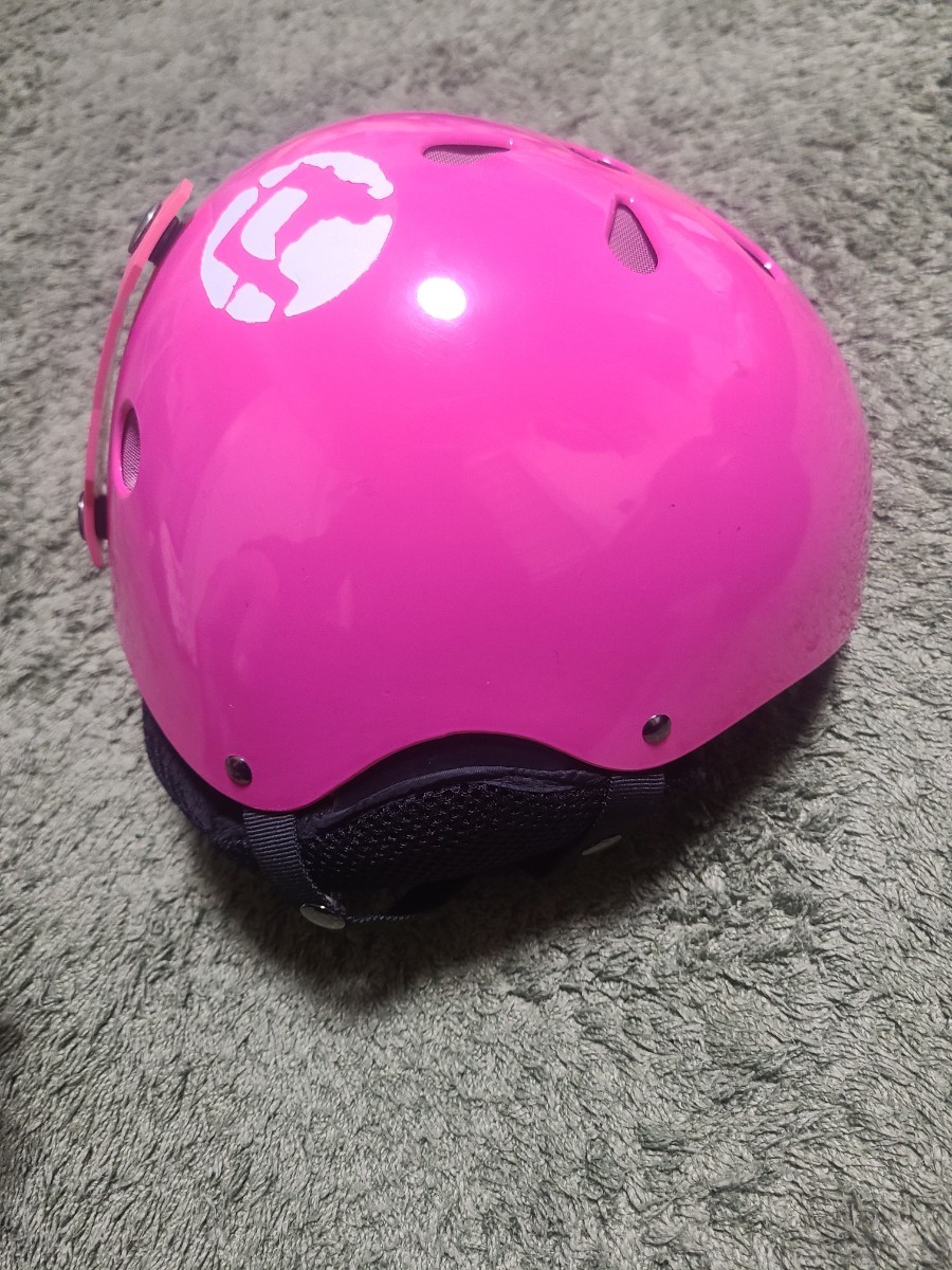 スノーボード　スキー　子供用ヘルメット　Sサイズ　ピンク_画像1