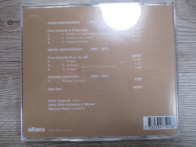 BT B4 送料無料♪【 PATRIK JABLONSK・KHACHATURIAN Piano Concerto etc. 】中古CD の画像2