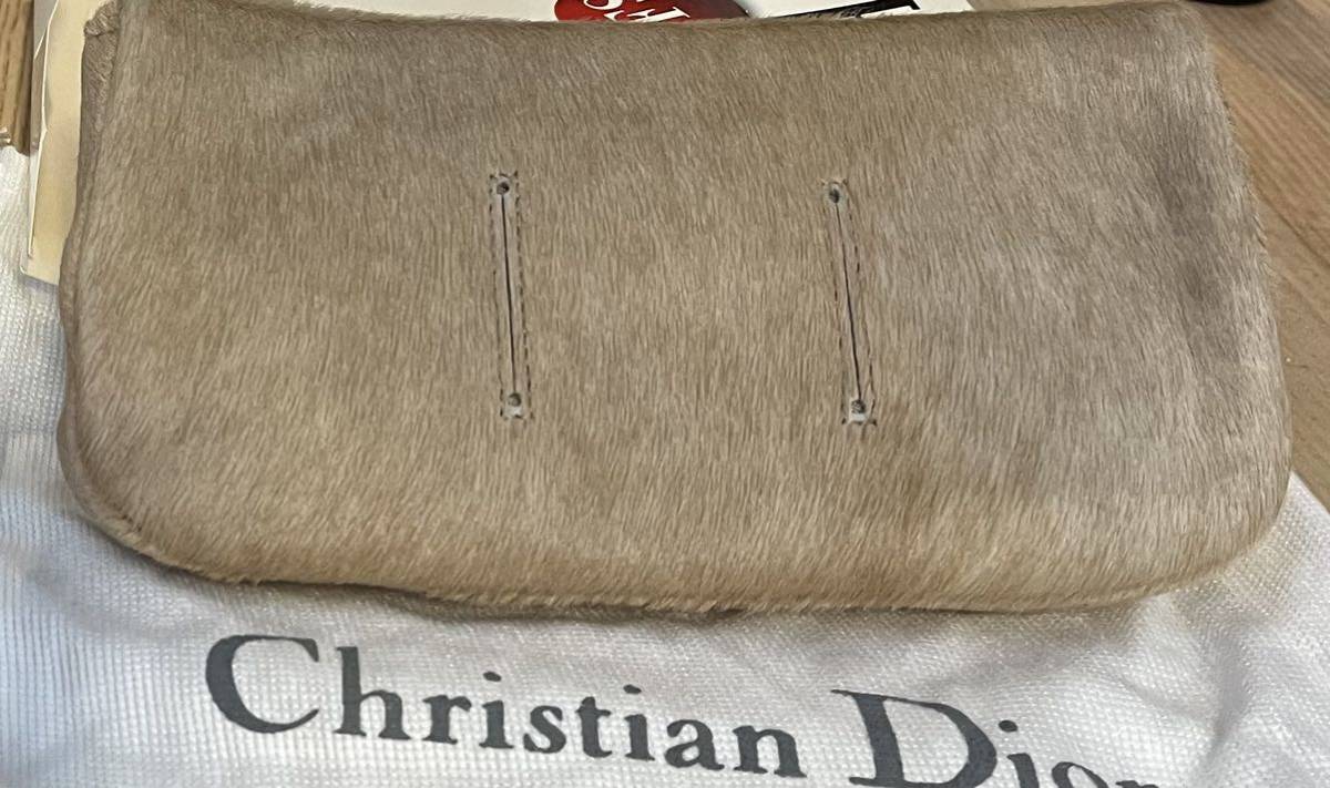 新品未使用クリスチャンディオールChristian Diorハラコレザー ポーチウエストバッグ_画像4