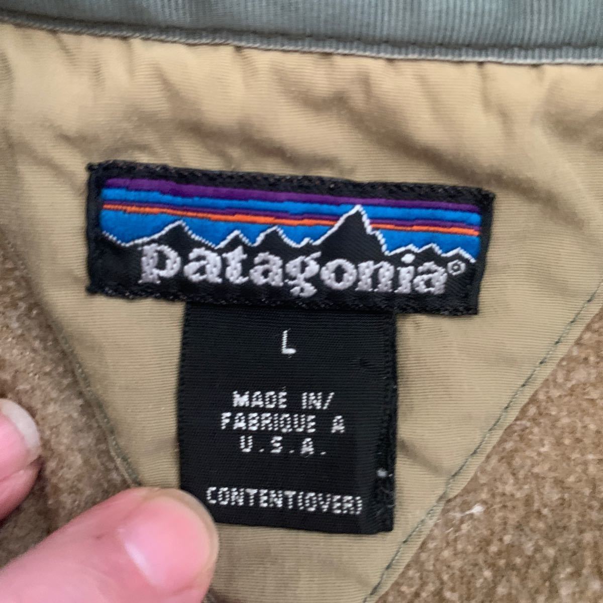 90s【Patagonia】エル キャプリーン フリース スナップオーバー L USA製 薄手 97年 style 30242 古着 ベージュ_画像3