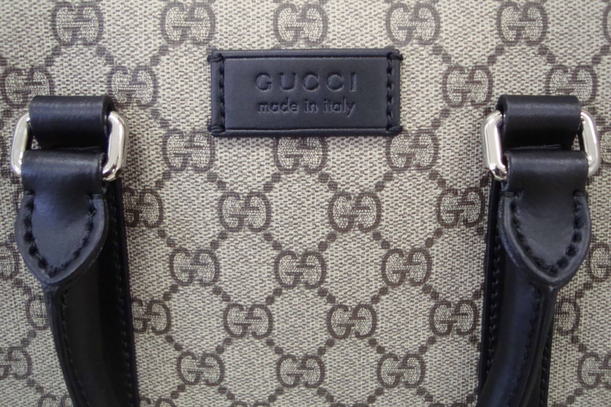 GUCCI ■ グッチ ■ 鞄 ■ ブリーフケース ■ EDEN GGスプリーム ■ ショルダーバッグ ハンドバッグ ビジネスバッグ ベージュ系×黒 美品_画像8