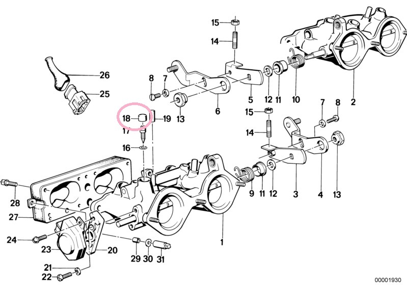 E30M3(S14エンジン他）用スロットル調整用ニードルバルブのキャップ4個セット BMW純正新品(1311 1 265 510)の画像4