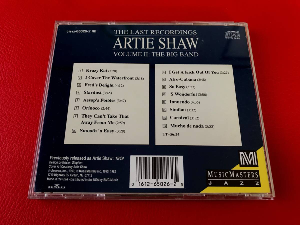 ◆ARTIE SHAW（アーティー・ショウ）/THE LAST RECORDINGS,VOL.Ⅱ/輸入盤CD/01612-65026-２RE　 #L26YY1_画像2