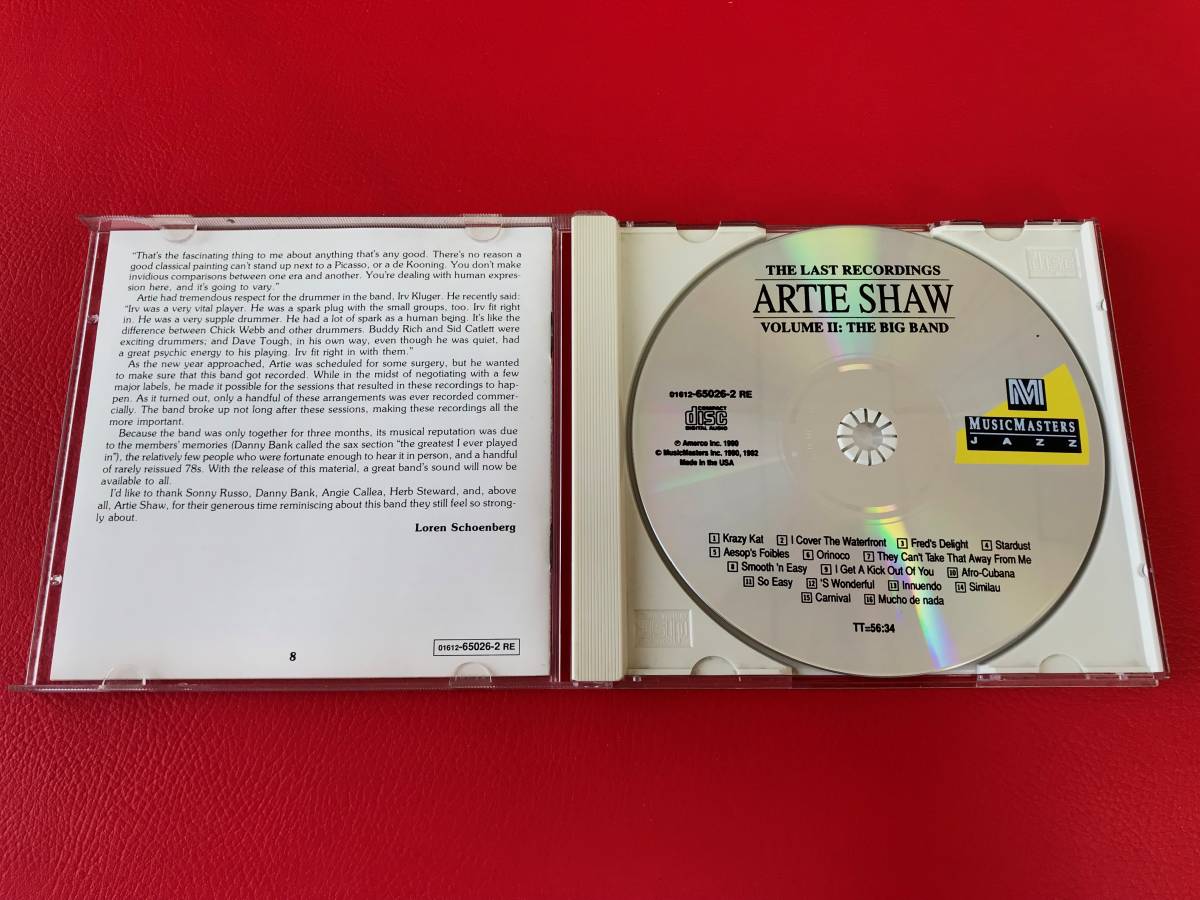 ◆ARTIE SHAW（アーティー・ショウ）/THE LAST RECORDINGS,VOL.Ⅱ/輸入盤CD/01612-65026-２RE　 #L26YY1_画像3