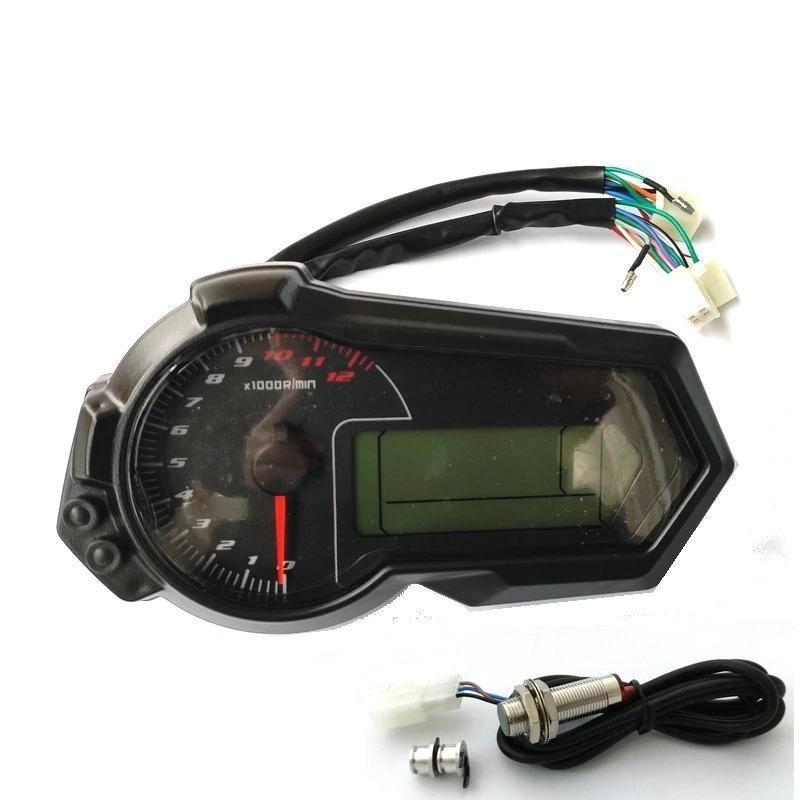 汎用 オートバイ 液晶デジタル スピードメーター ユニバーサル 走行距離 2,4 シリンダー atv 12000 rpm With Sensor-B_画像4
