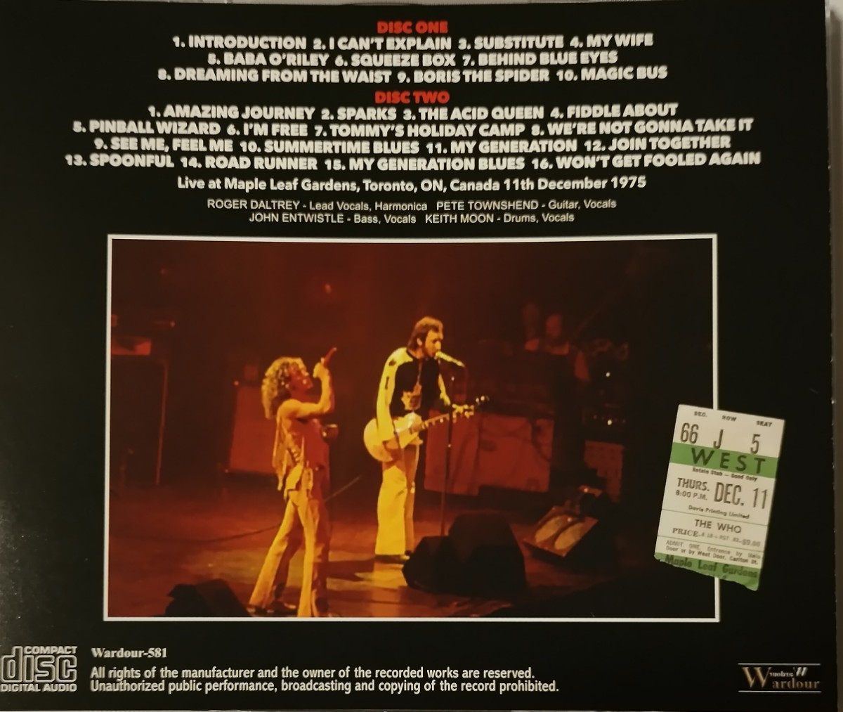 【送料ゼロ】The Who '75 Live Toronto Canada ザ・フー_画像3