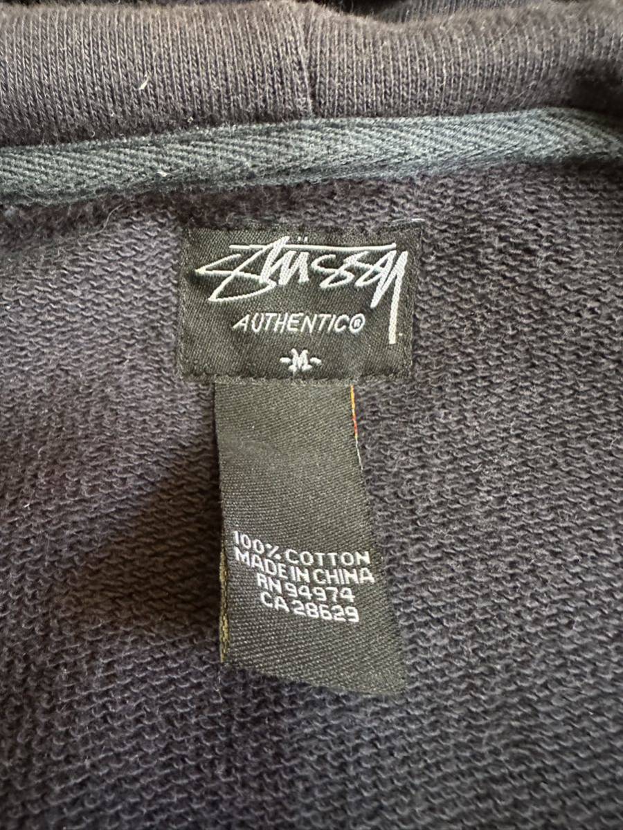 stussy ジップアップ 肉厚 パーカー スウェット フーディ Mサイズ ステューシー ネイビーカラー 紺 _画像6