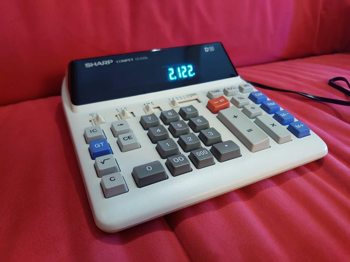 【SHARP】CS-2122L COMPET Vintage calculator シャープ 加算式 12桁 レトロ 電卓 _画像1