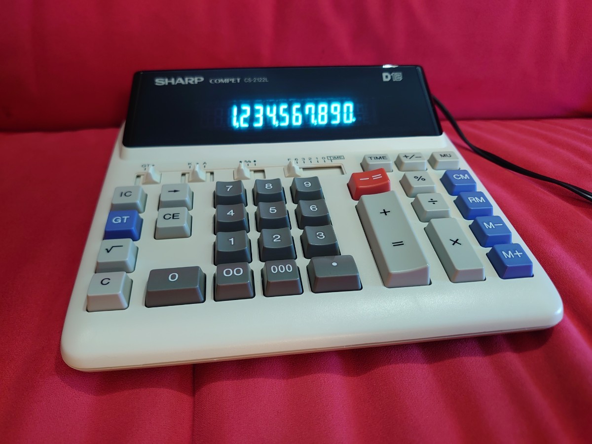 【SHARP】CS-2122L COMPET Vintage calculator シャープ 加算式 12桁 レトロ 電卓 _画像2