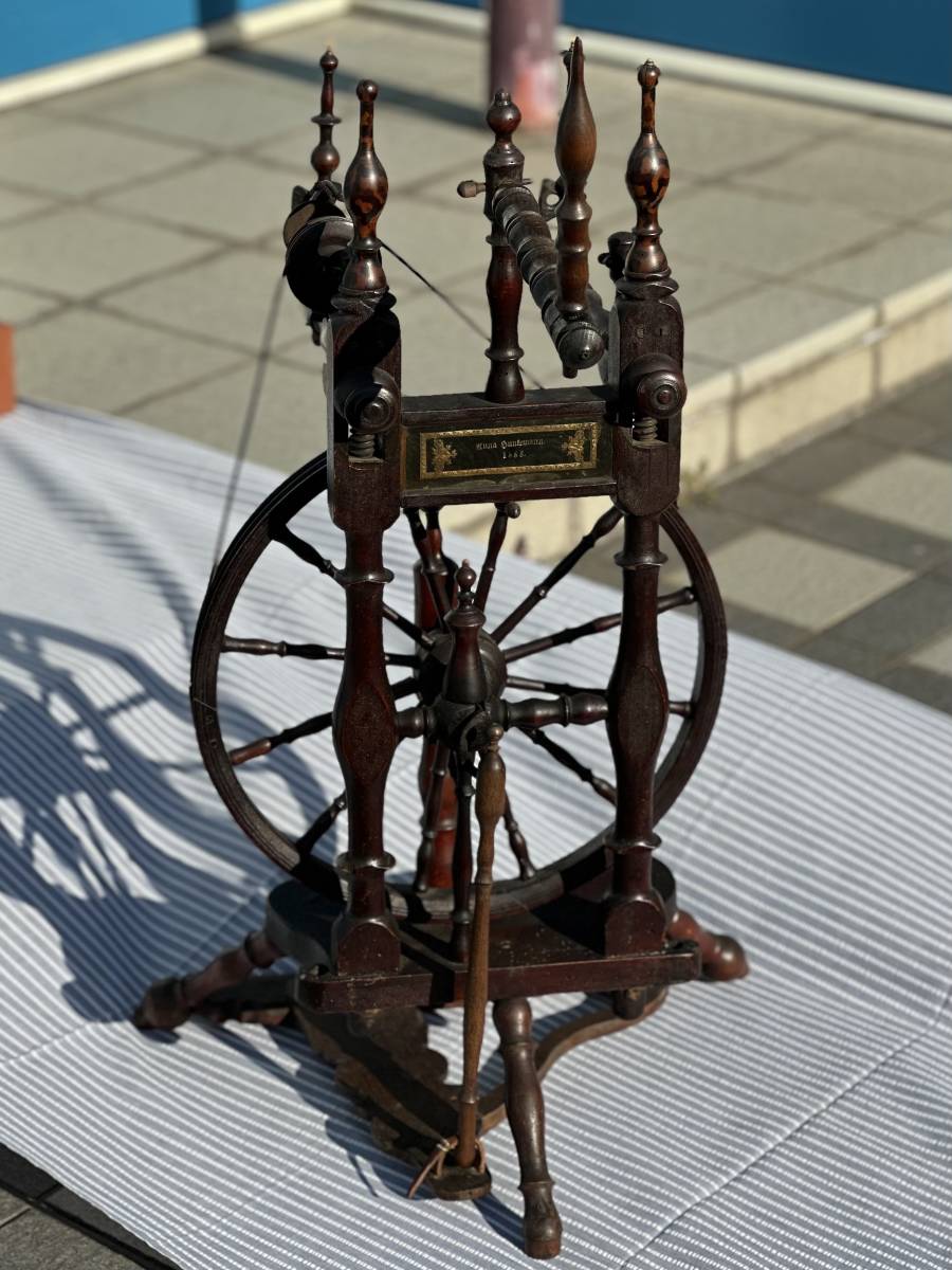 中古　アンティーク　紡ぎ車　糸車　紡毛機　手紡ぎ　Vintage Spinning Wheel British　イギリス骨董_画像4