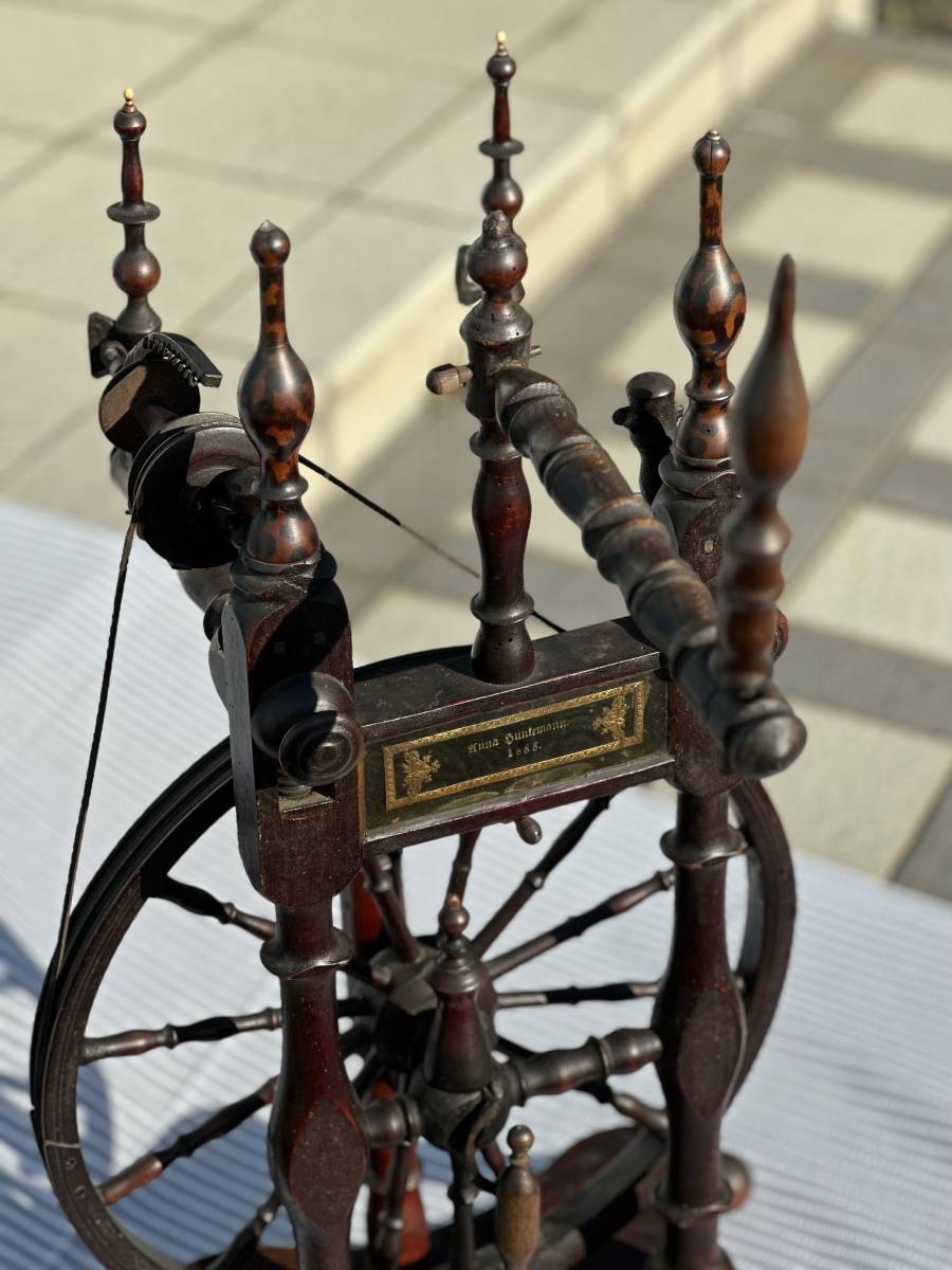 中古　アンティーク　紡ぎ車　糸車　紡毛機　手紡ぎ　Vintage Spinning Wheel British　イギリス骨董_画像5