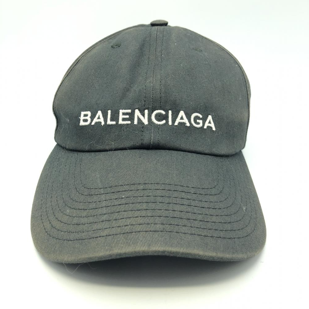 【中古】BALENCIAGA ベースボールキャップ サイズL ブラック 452245 ヤケ有　バレンシアガ[240017587930]_画像1
