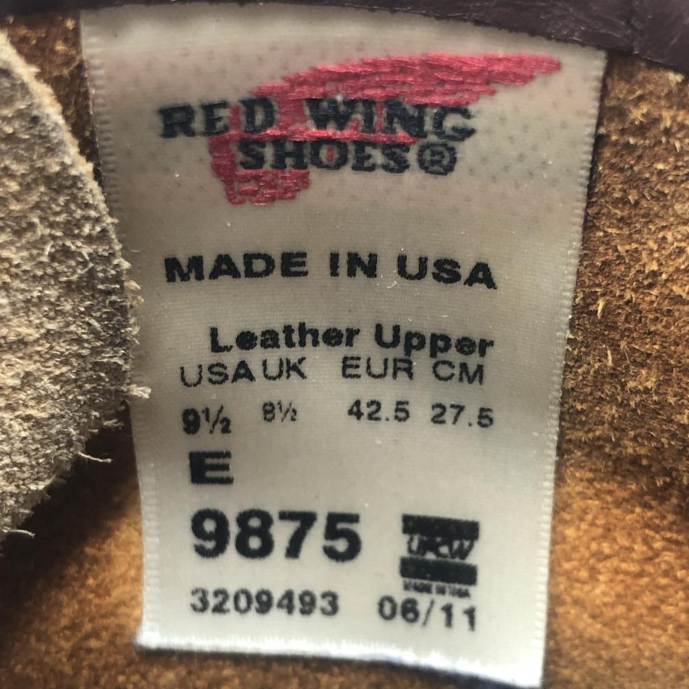 [ used ]RED WING 9875 Gold la set Irish setter size 27.5cm Sequoia dog tag reissue Red Wing [240017602786]