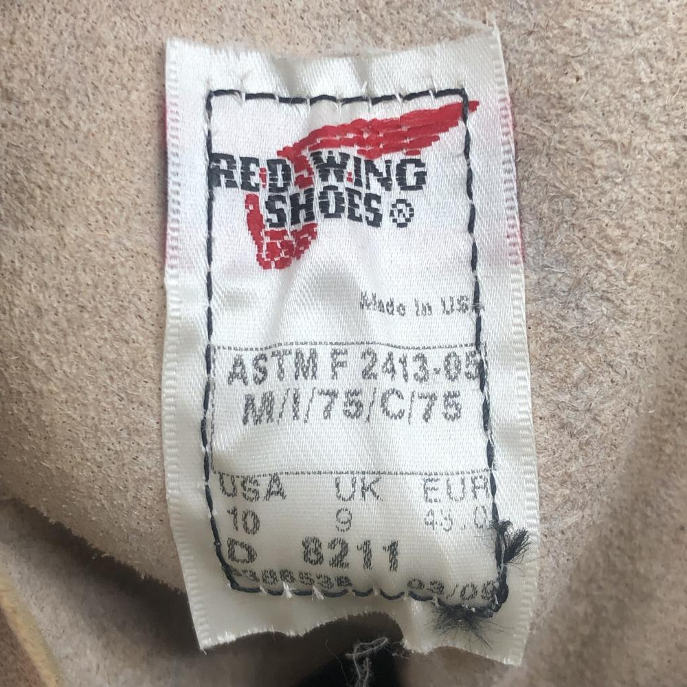 【中古】RED WING 09年製 8211 スエードロガーブーツ サイズUS10(28cm程度) レッドウィング[240017602785]の画像8
