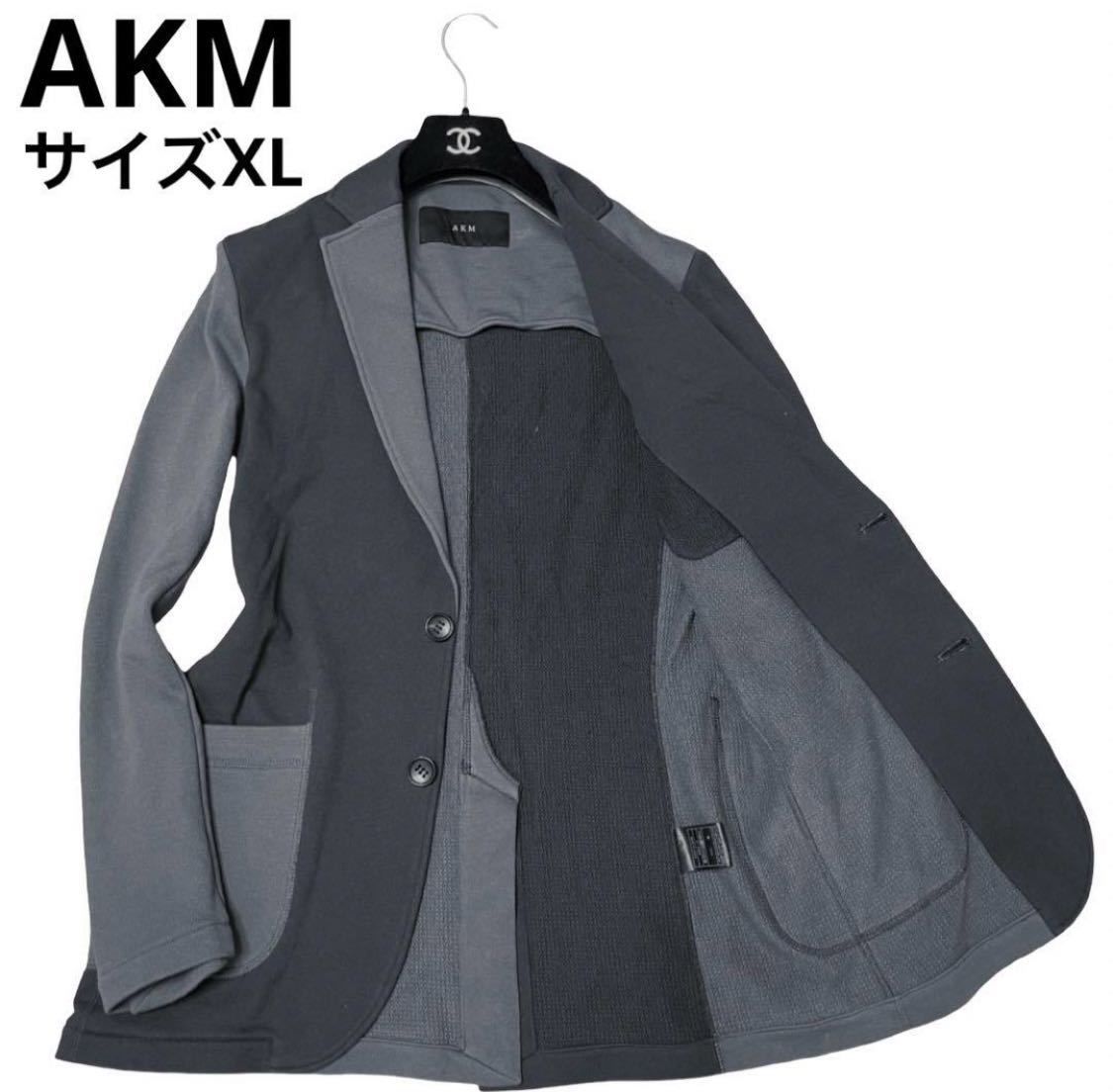 良品　AKM エイケイエム　テーラードジャケット　クレイジーパターン　アンコン　大きいサイズXL バイカラー　ツートン 日本製　2B 本切羽_画像1