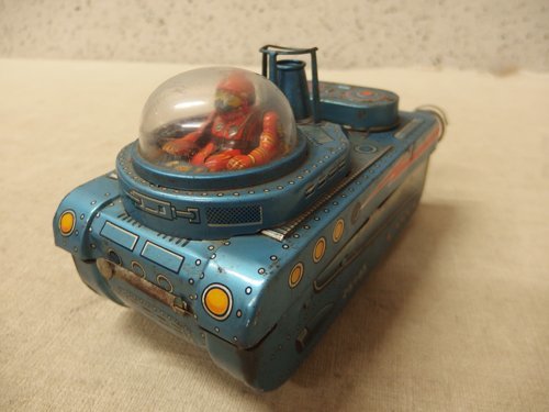 0140274s[ increase rice field shop SPACE VEHICLE J-4197] Showa Retro / tin plate /LINE MAR TOYS/ cosmos / operation NG/ junk 