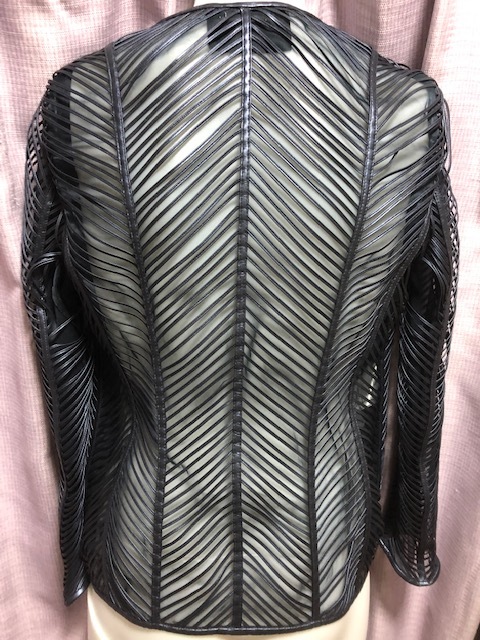  unused!Fashion industry highest peak! most . right .GIORGIO ARMANI top class haute couture fine quality leather & auger nji- material jacket reference retail price 105 ten thousand jpy!