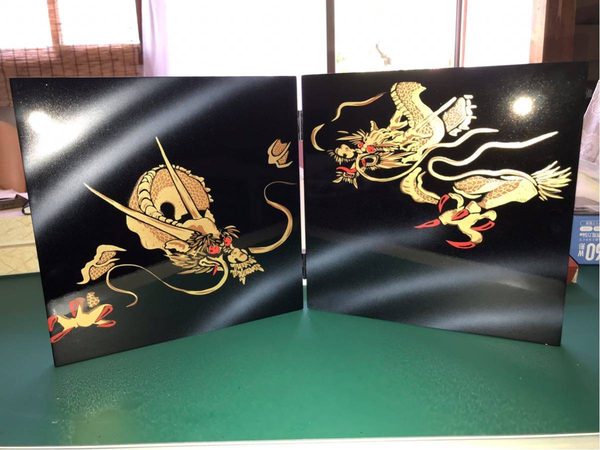  dragon. . folding screen book@ gold lacqering hand ... lacquer black paint shaku . size 