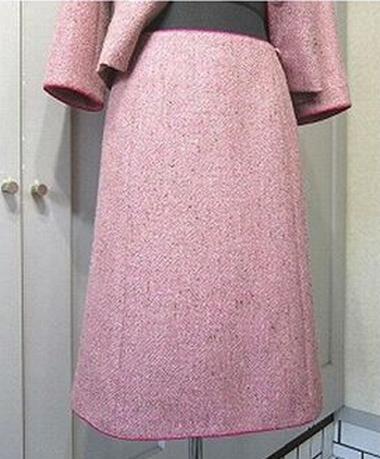 オールドイングランド スカートスーツ シルク・ウールツイード　裏キュプラ　日本製　送料無料_画像6
