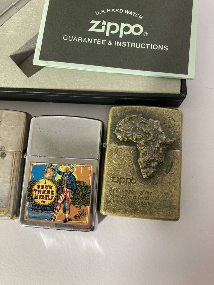 Zippo ジッポー ライター まとめ　5個　アフリカ大陸　カリフォルニア　2002日韓　風神　雷神_画像2