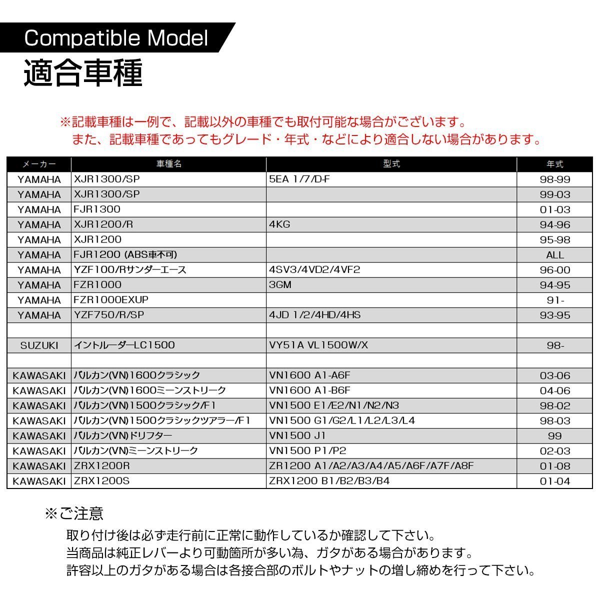 ブレーキ クラッチ レバーセット GPZ900R GPZ1100 ゼファー1100/RS ZZR1100/1200 ZX-9R ZX-11 ZRX1200R/ダエグ エリミネーター SZ229-B_画像7