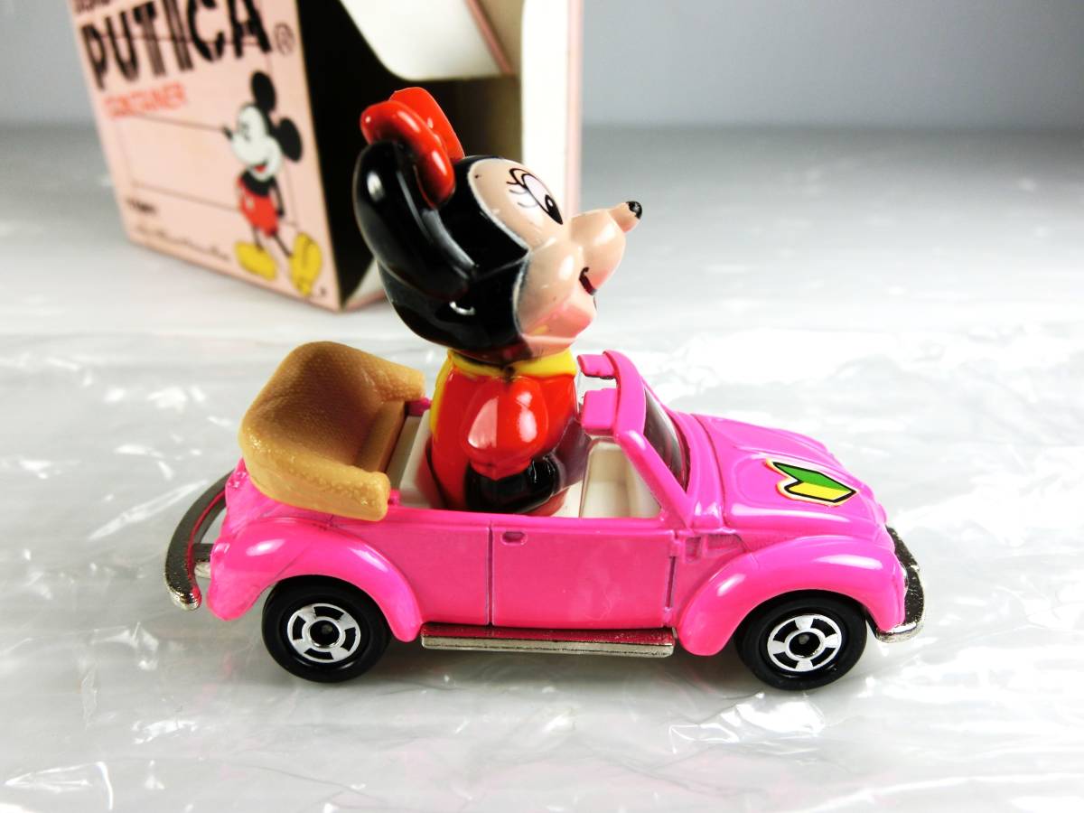 n079 ☆ 希少【未使用】日本製 DISNEY PUTICA/ディズニー プチカ★ミニーのワーゲン PD-6★TOMY/トミー ミニカー 当時物/長期保管品 ☆_画像3