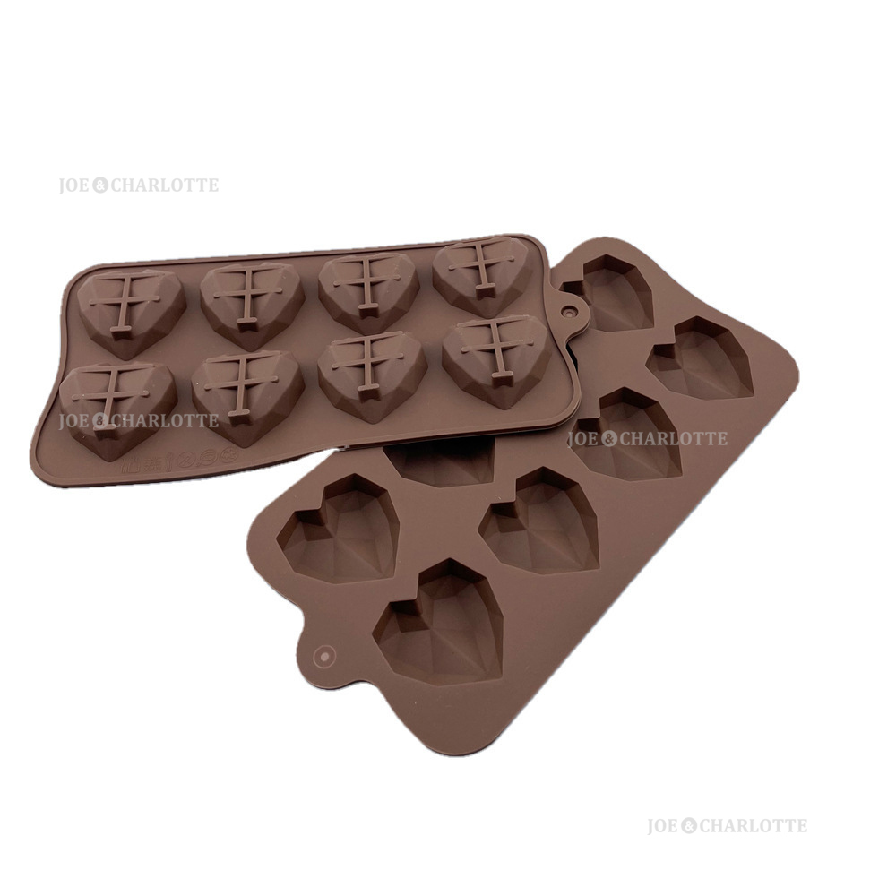 【ハート2点】チョコレートモールドシリコン製 クッキー ケーキ型抜き ダイア型　じょえクック