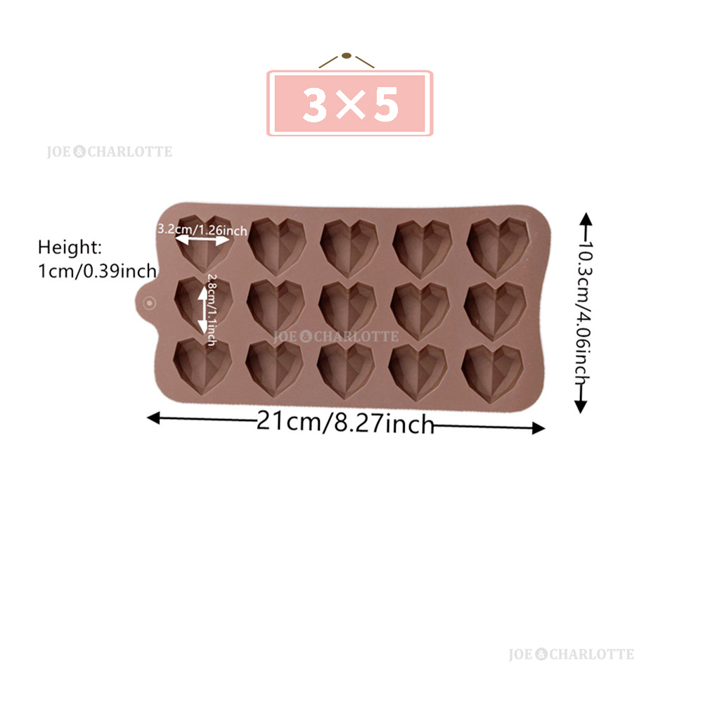 【ハート15コ】チョコレートモールドシリコン製 クッキー ケーキ型抜きお菓子金型　じょえクック　　　_画像5