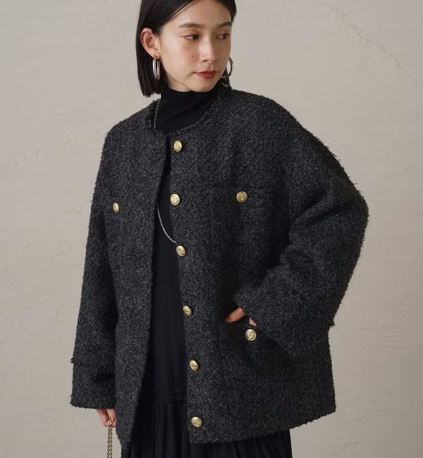 新品 Loungedress ラウンジドレス ツイードジャケット コート 新品 Loungedress ラウンジドレス ツイードジャケット コート
