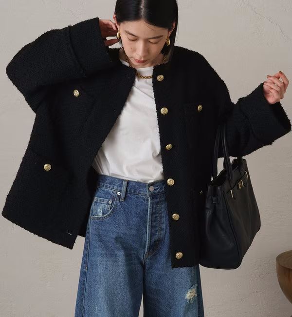 Loungedress ラウンジドレス ツイードジャケット コート Loungedress ラウンジドレス ツイードジャケット コート