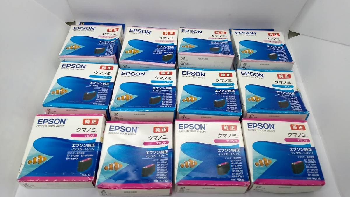 ●EPSON エプソン　純正インク（クマノミ）　インクカートリッジ　ライトマゼンタ/シアン/マゼンタ　12個セット