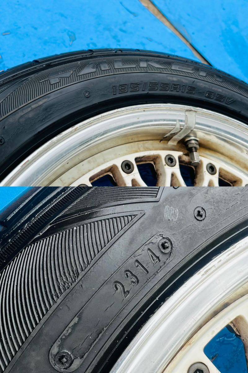 希少！当時物！ SSR star 15インチ 4穴 PCD114.3★7J オフセット★26 ★タイヤ★195/55R15★ホイール2本 SPEED STAR スターの画像10