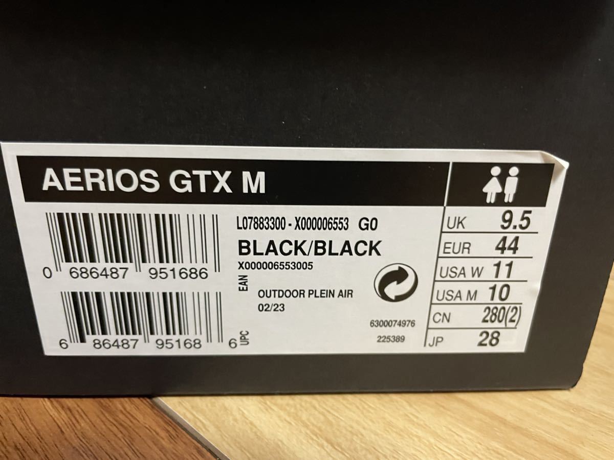 送料無料　正規店購入　ARC'TERYX　アークテリクス AERIOS　エアリオス GTX BLACK　ゴアテック