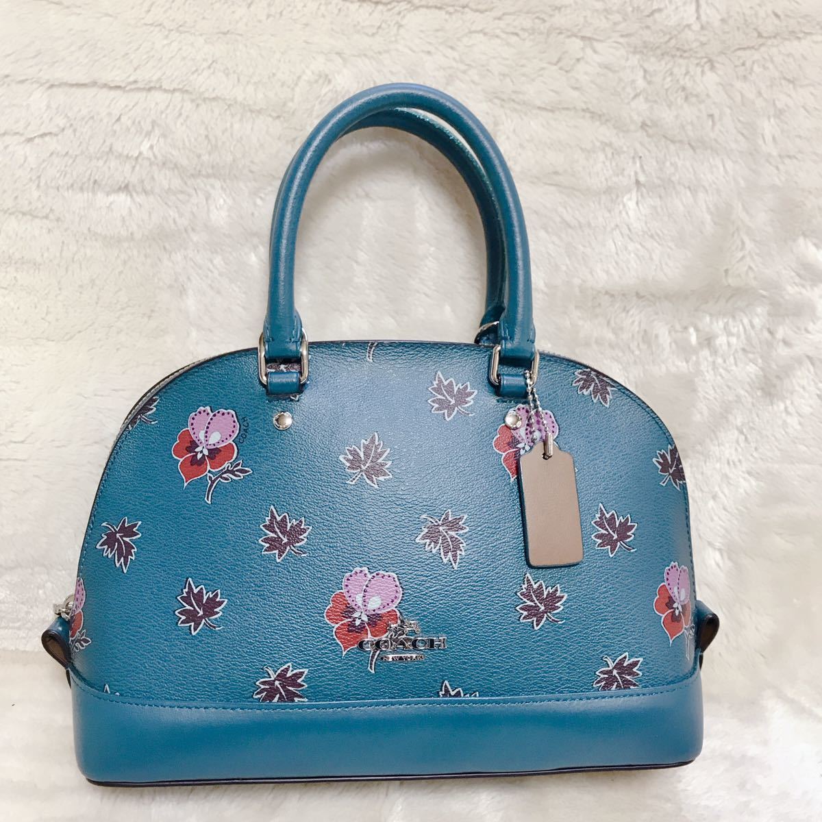 極美品 COACH ワイルドフラワー フローラル 花柄 ドーム ハンドバッグ コーチ