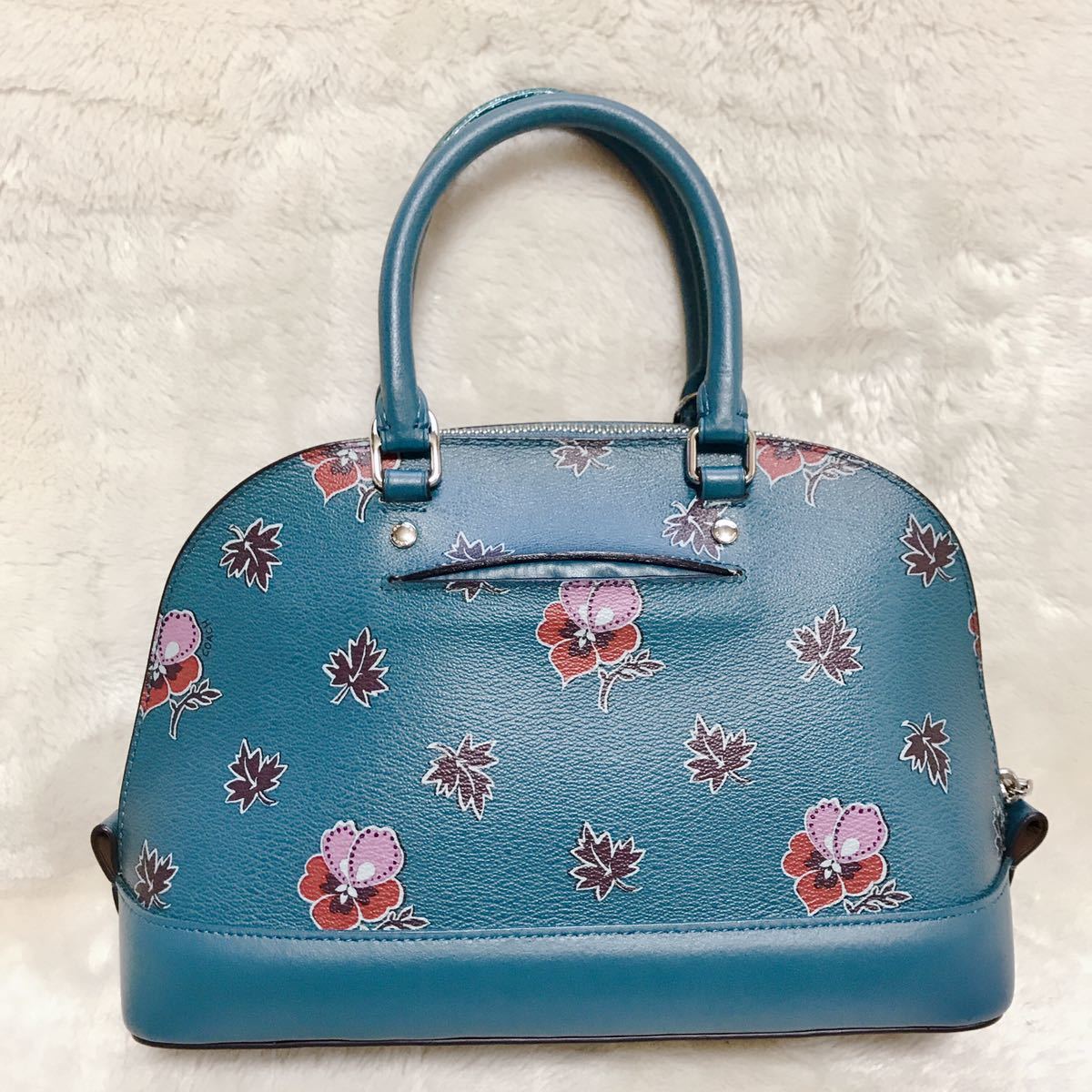 極美品 COACH ワイルドフラワー フローラル 花柄 ドーム ハンドバッグ コーチ