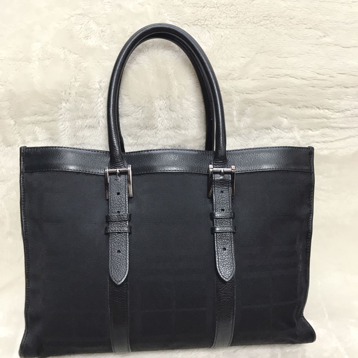 バーバリーブラックレーベル ビジネスバッグ ブリーフケース チェック レザー BURBERRY BLACK LABEL