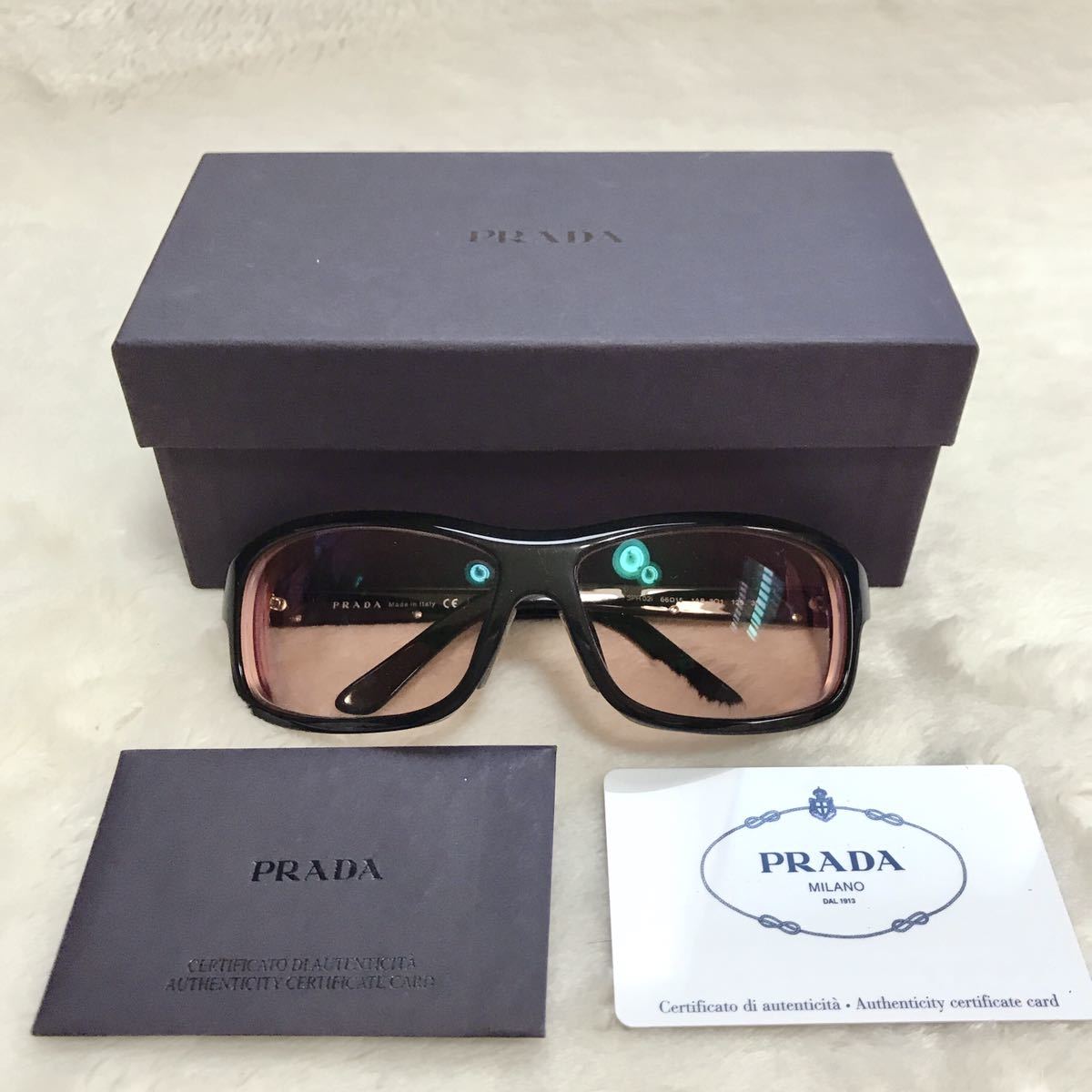 極美品 PRADA プラダ サングラス スクエア セルフレーム 眼鏡 アイウェア