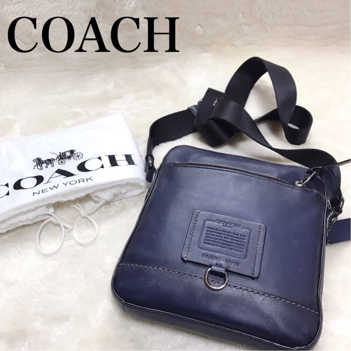 COACH リビングトン レザー ショルダーバッグ クロスボディ ポシェット メンズ コーチ_画像1