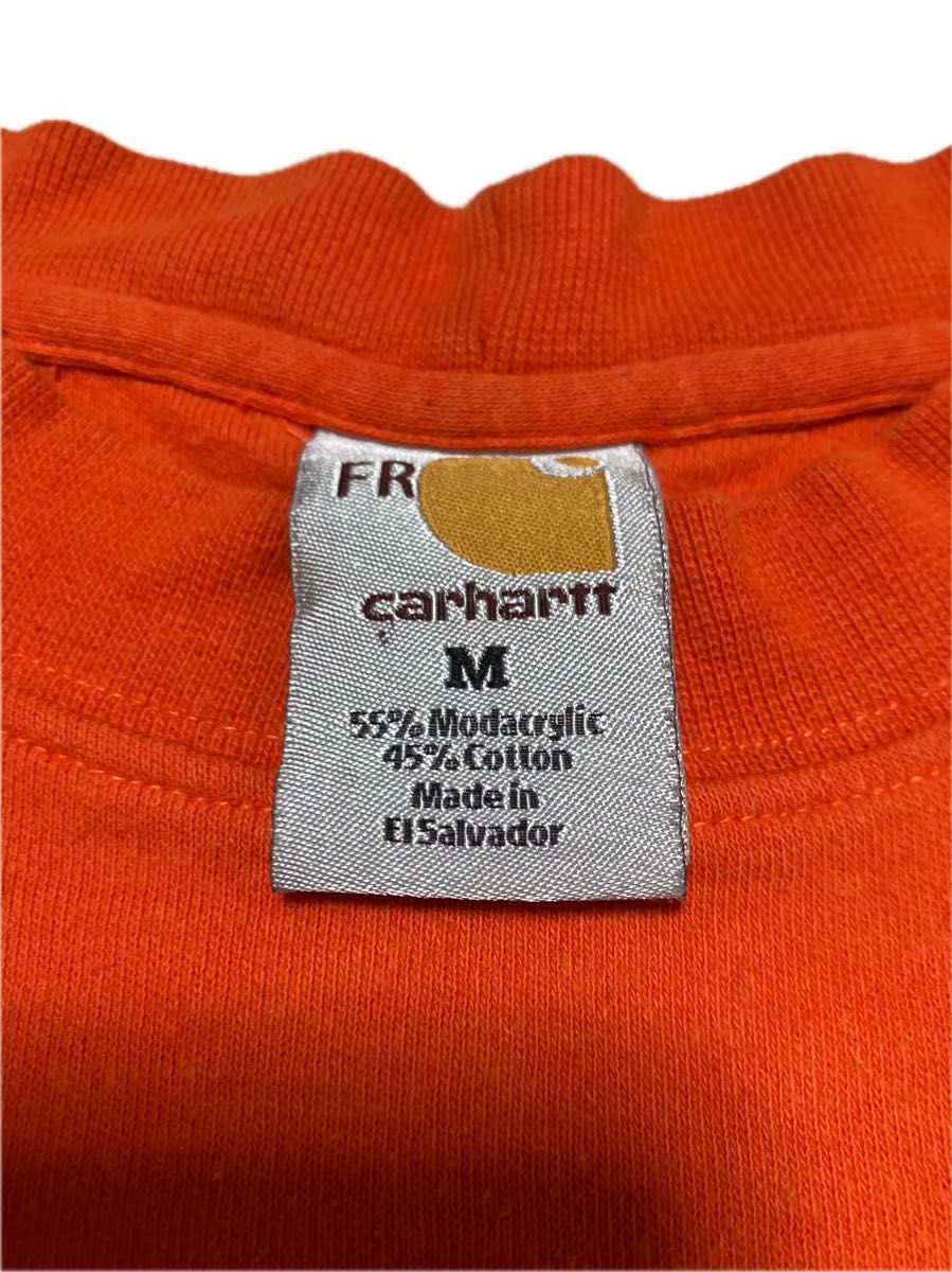 carhartt カーハート【M】オレンジ　胸ポケット　US 古着　匿名配送