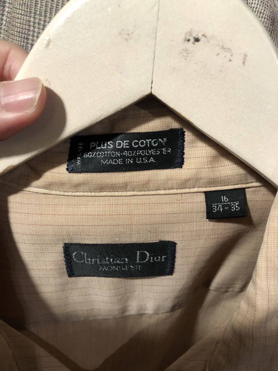  old clothes * Vintage * Christian Dior Christian Dior Plus de Coton long sleeve shirt Vintage size 34-35 pink FK