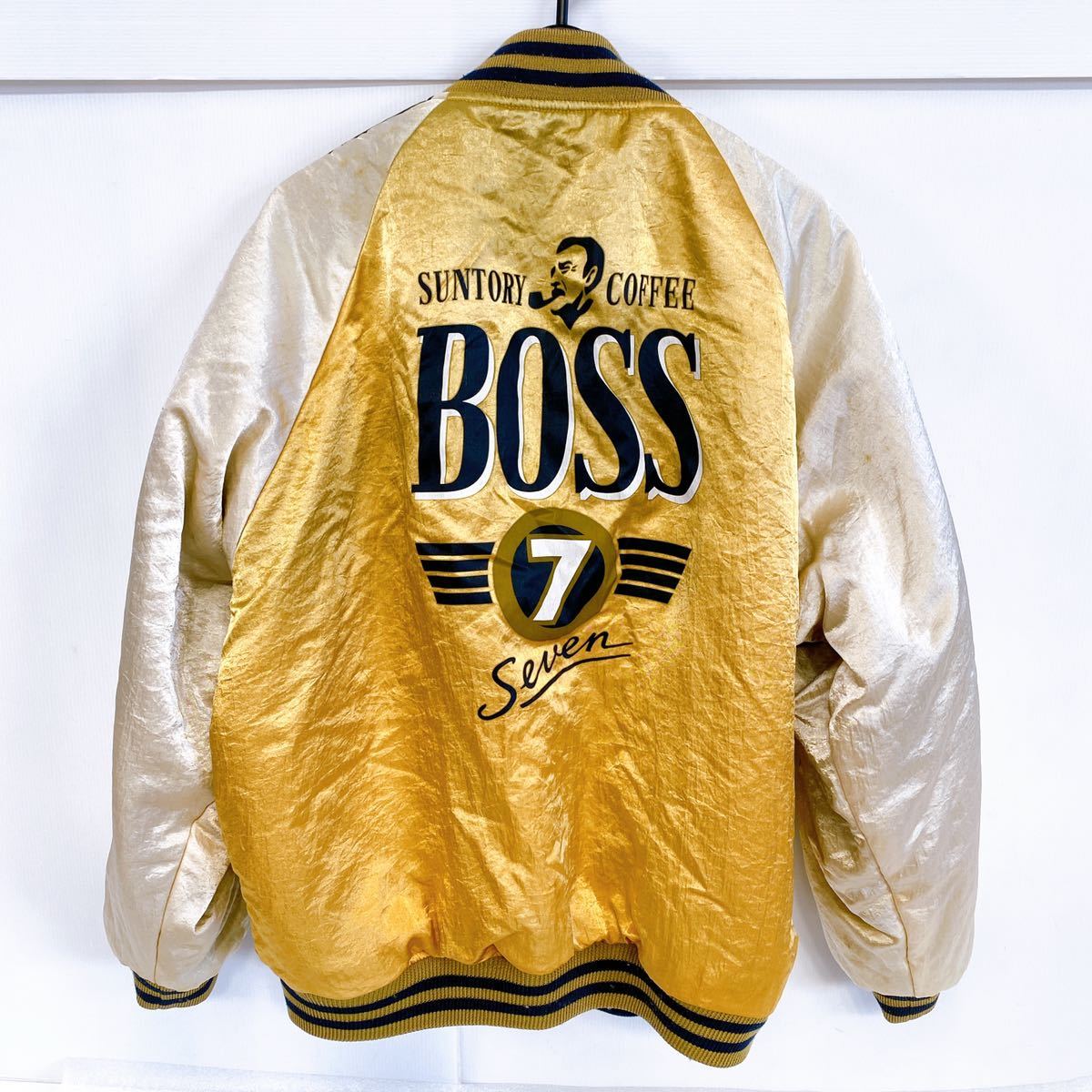 ■USED■ 懸賞当選品 サントリー ボス BOSS セブン 金のボスジャン リバーシブル ジャンパー ジャケット 当時物 非売品【現状品】_画像3