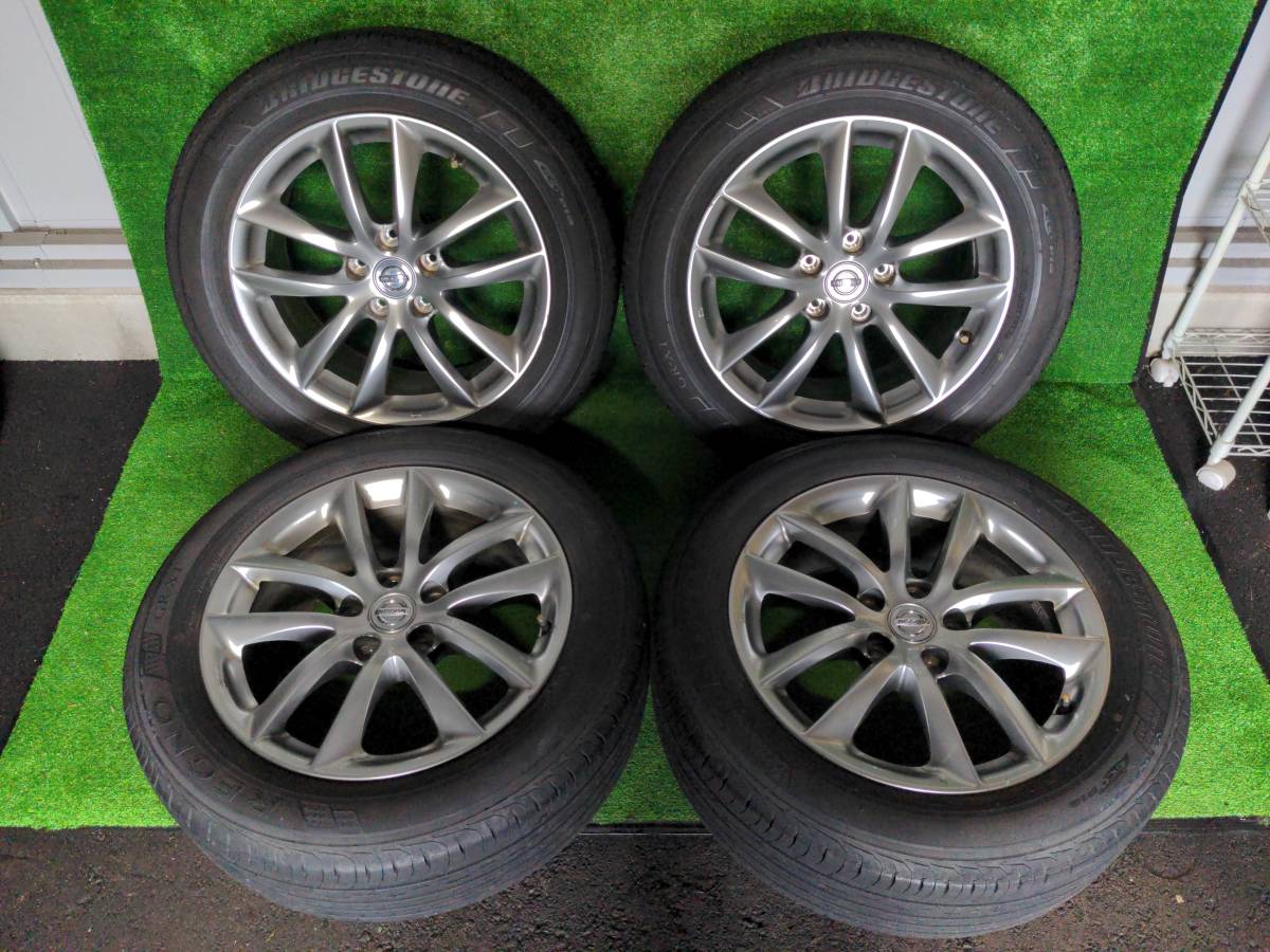 日産純正 17x7.5 PCD114.3 5穴 BRIDGESTONE REGNO 225/55R17 売切!!_T0105-4