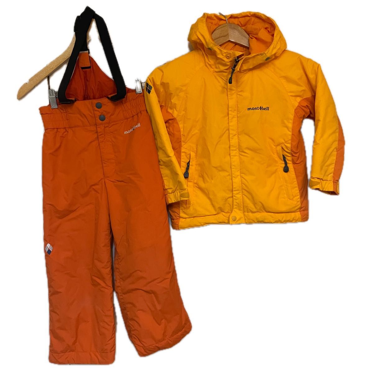 良品 モンベル スキーウェア 上下セット 110㎝ オレンジ スキーパンツ